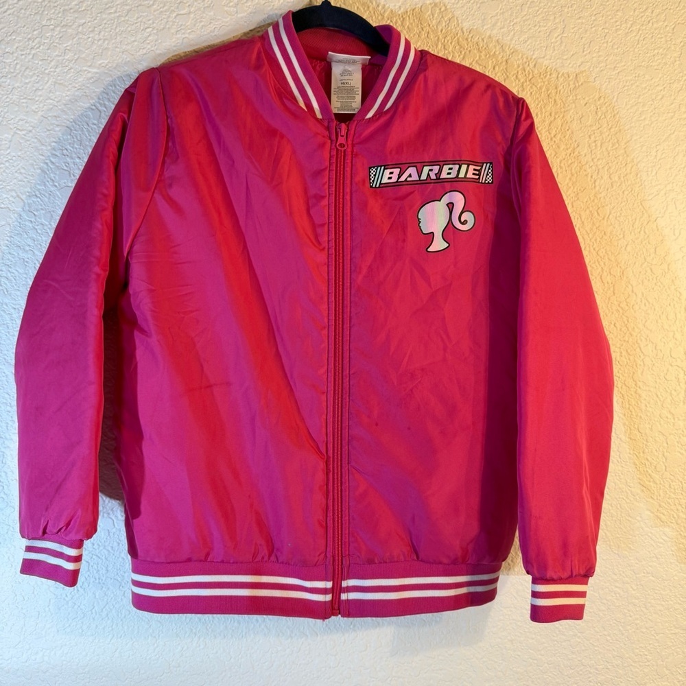 Barbie Bomber‎ Jacket California Dreamin’ Girls Size 16 XL Pink